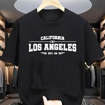 Premium Drop Shoulder Black Colour LOS ANGELES