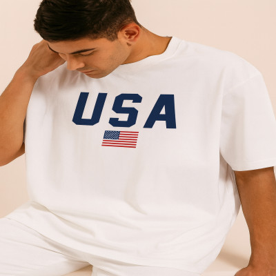 Premium Drop Shoulder White Colour USA